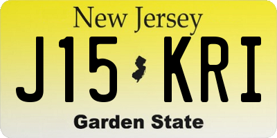 NJ license plate J15KRI
