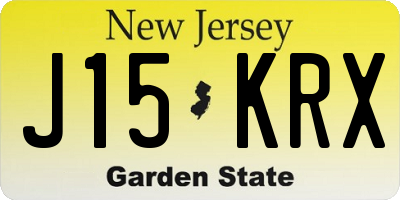 NJ license plate J15KRX