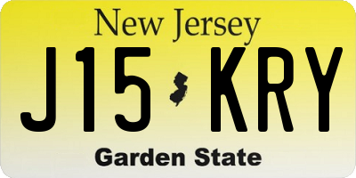 NJ license plate J15KRY