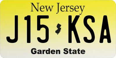 NJ license plate J15KSA