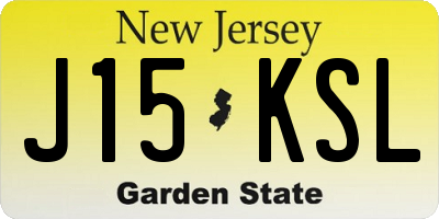 NJ license plate J15KSL