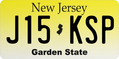 NJ license plate J15KSP