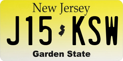 NJ license plate J15KSW