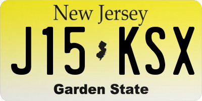 NJ license plate J15KSX