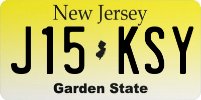 NJ license plate J15KSY
