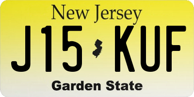 NJ license plate J15KUF