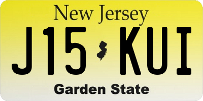 NJ license plate J15KUI