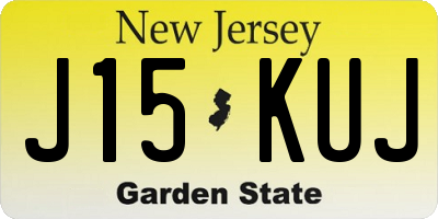 NJ license plate J15KUJ