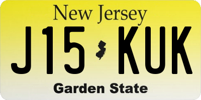 NJ license plate J15KUK
