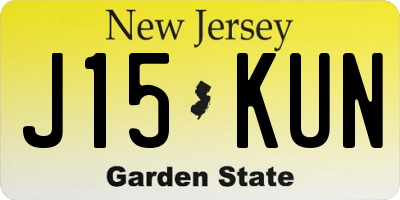 NJ license plate J15KUN