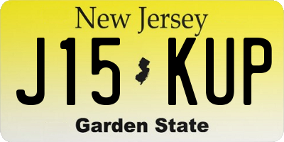 NJ license plate J15KUP