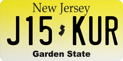 NJ license plate J15KUR