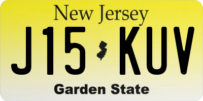 NJ license plate J15KUV