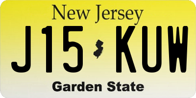 NJ license plate J15KUW