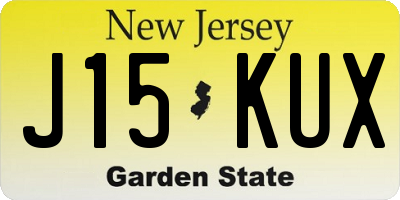 NJ license plate J15KUX