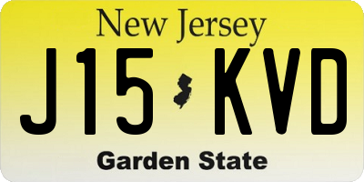 NJ license plate J15KVD