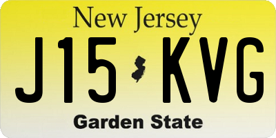 NJ license plate J15KVG