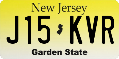 NJ license plate J15KVR