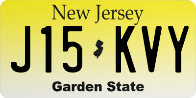 NJ license plate J15KVY