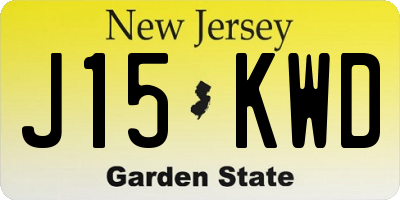 NJ license plate J15KWD