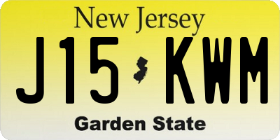 NJ license plate J15KWM