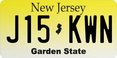 NJ license plate J15KWN