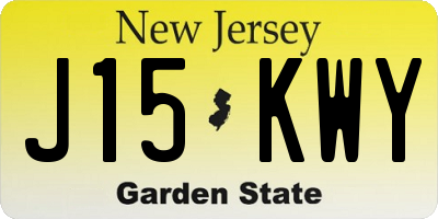 NJ license plate J15KWY