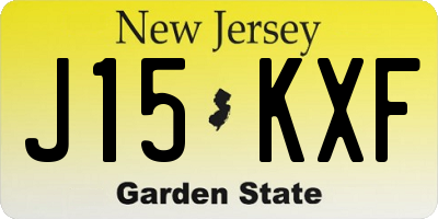 NJ license plate J15KXF