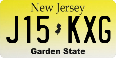 NJ license plate J15KXG