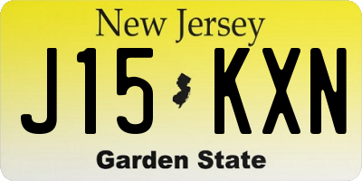 NJ license plate J15KXN
