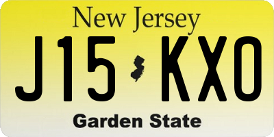 NJ license plate J15KXO