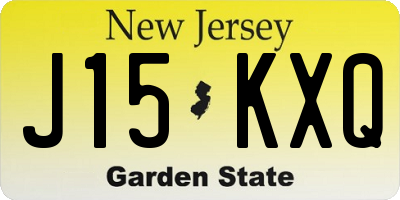 NJ license plate J15KXQ