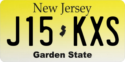 NJ license plate J15KXS
