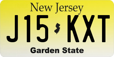 NJ license plate J15KXT