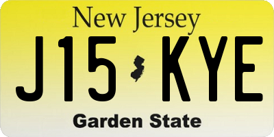 NJ license plate J15KYE
