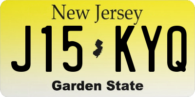 NJ license plate J15KYQ