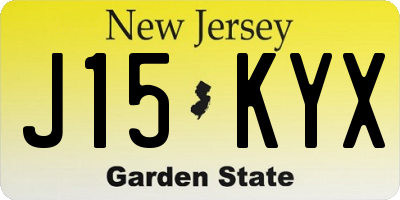 NJ license plate J15KYX