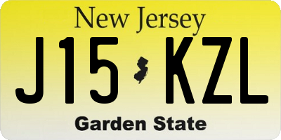 NJ license plate J15KZL