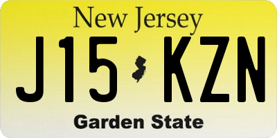 NJ license plate J15KZN