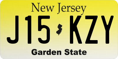 NJ license plate J15KZY