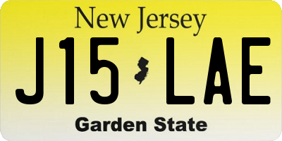 NJ license plate J15LAE
