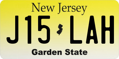 NJ license plate J15LAH