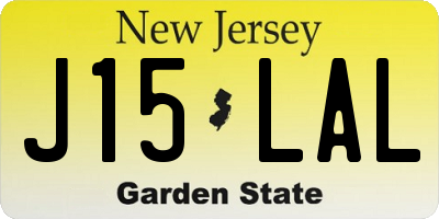 NJ license plate J15LAL