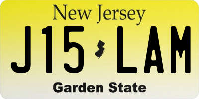 NJ license plate J15LAM
