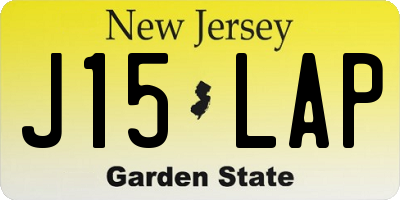 NJ license plate J15LAP