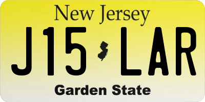 NJ license plate J15LAR
