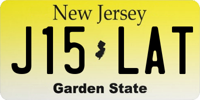 NJ license plate J15LAT