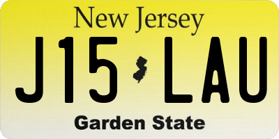 NJ license plate J15LAU