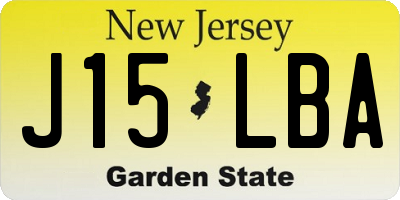 NJ license plate J15LBA