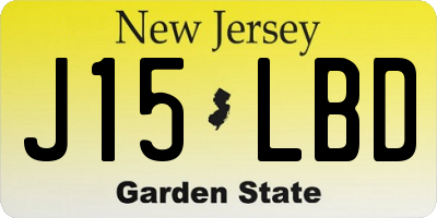 NJ license plate J15LBD